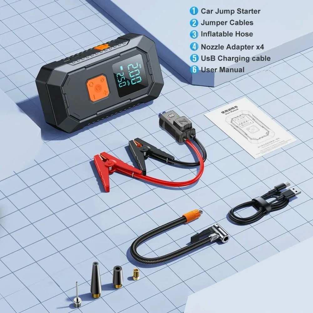 Black Portable Jump Starter 7000A